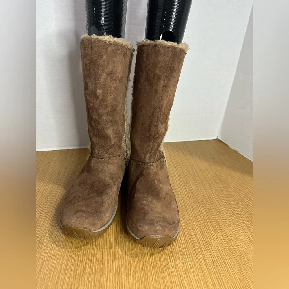 Patagonia Waterproof Women’s 7 Brown Suede Winter Boots PrimaLoft Polartec Comfy